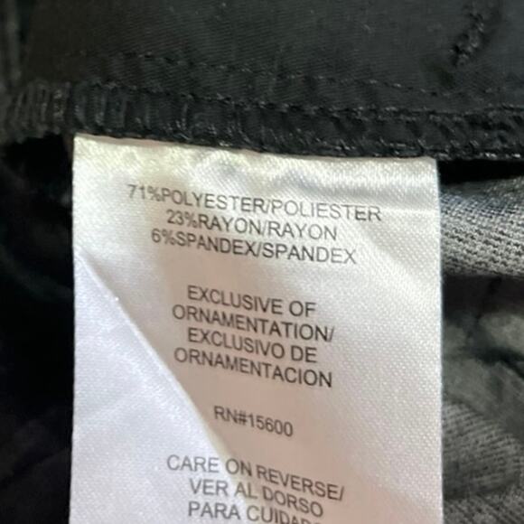 Wit & Wisdom Black Plaid Mid Rise Slim Straight Cropped Trouser Pants Size 2 - Picture 5 of 5